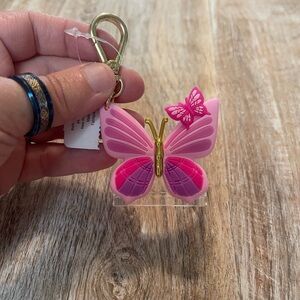 Pink Butterfly Keychain Pocketbac Holder